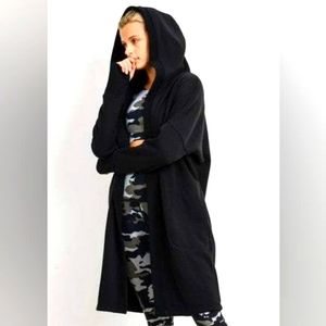 Mono B Midi Sweatshirt Hoodie Jacket Black